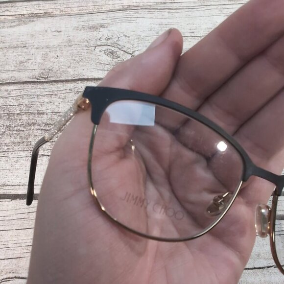 Jimmy Choo Black & Gold Eyeglasses – Women's Designer Frame Made in Italy - Picture 2 of 11